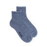 Men's cotton ankle socks with padded sole - Blue Denim