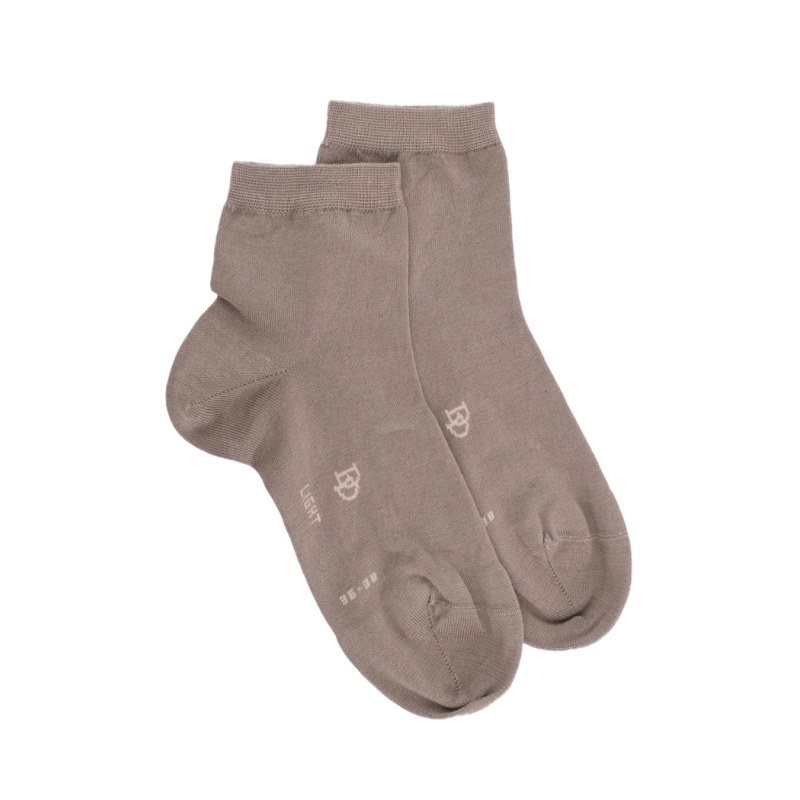 Women's fine gauge cotton ankle socks - Grey | Doré Doré