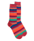 Men's striped cotton lisle socks - Red mullet colour