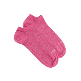 Women's glitter cotton sneaker socks - Pink | Doré Doré