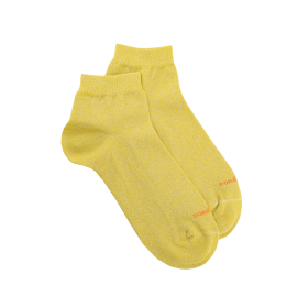 Women's glitter cotton ankle socks - Yellow | Doré Doré