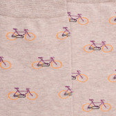 Men's cotton socks with bicycle repeat pattern - Beige Sahara | Doré Doré