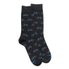 Men's cotton socks with bicycle repeat pattern - Dark grey