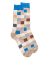 Men's checkered cotton socks - Beige Grege