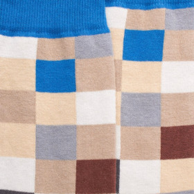 Men's checkered cotton socks - Beige Grege | Doré Doré