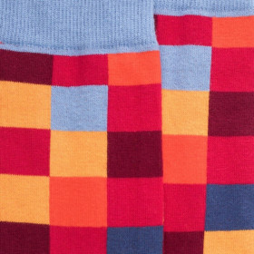 Men's checkered cotton socks - Red mullet colour | Doré Doré