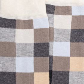 Men's checkered cotton socks - Grey | Doré Doré