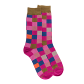 Men's checkered cotton socks - Pink Flamingo | Doré Doré