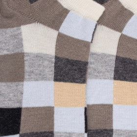 Kids' checkered cotton trainer socks - Grey | Doré Doré