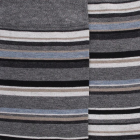 Men's striped cotton lisle socks - Grey melange | Doré Doré