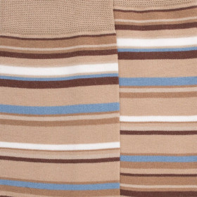 Men's striped cotton lisle socks - Beige Sand | Doré Doré