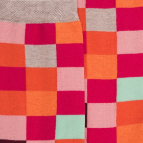 Women's checkered egyptian cotton socks - Cherry | Doré Doré