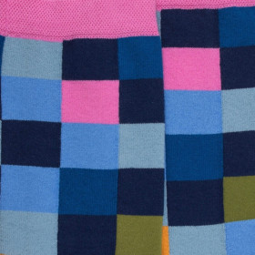 Women's checkered egyptian cotton socks - Royal Blue | Doré Doré