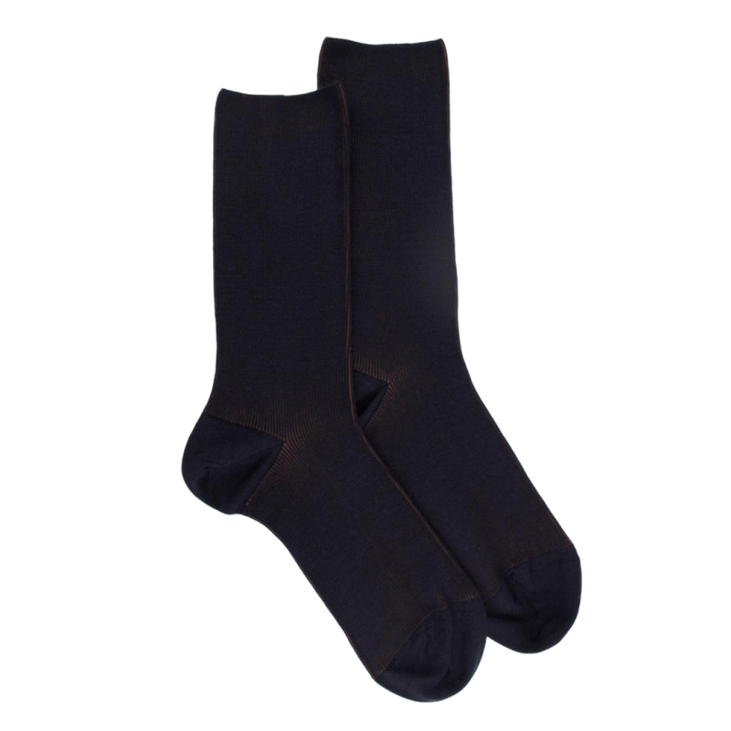 Two-coloured socks wool - Navy | Doré Doré