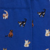 Men's cotton socks with cats repeat pattern - Blue France | Doré Doré