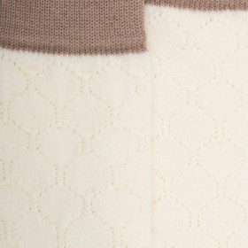 Women's wool openwork  plain socks - Cream | Doré Doré