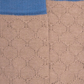 Women's wool openwork  plain socks - Beige Sand | Doré Doré