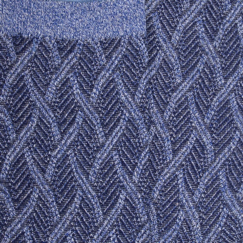 Women's glitter cotton and wool socks patterned weave effect - Blue Denim | Doré Doré