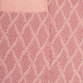 Women's glitter cotton and wool socks patterned weave effect - Rose Praline | Doré Doré
