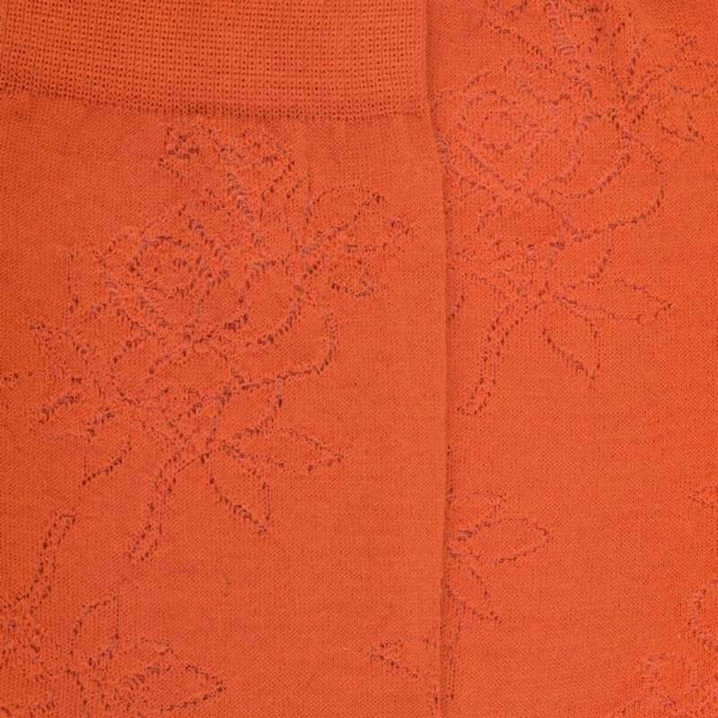 Women's plain wool socks with transparency - Orange | Doré Doré
