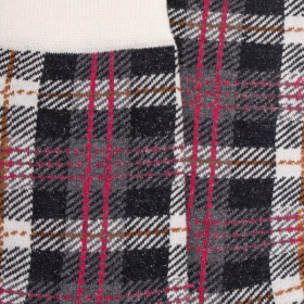 Women's glitter cotton tartan pattern socks - Dark grey | Doré Doré