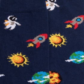Children's universe patterned cotton socks - Royal Blue | Doré Doré