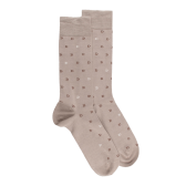 Men's lisle thread socks patterned small D in two colors - Grey | Doré Doré