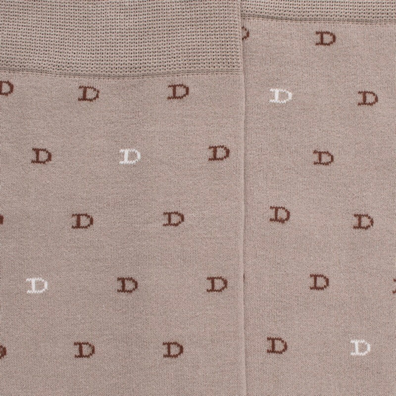 Men's lisle thread socks patterned small D in two colors - Grey | Doré Doré