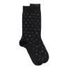 Men's lisle thread socks patterned small D in two colors - Black