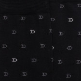 Men's lisle thread socks patterned small D in two colors - Black | Doré Doré