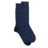 Men's lisle thread socks patterned small D in two colors - Blue sailor | Doré Doré