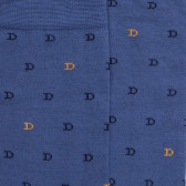 Men's lisle thread socks patterned small D in two colors - Blue | Doré Doré