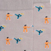 Men's Judo pattern socks in mercerized cotton - Grey Metal | Doré Doré