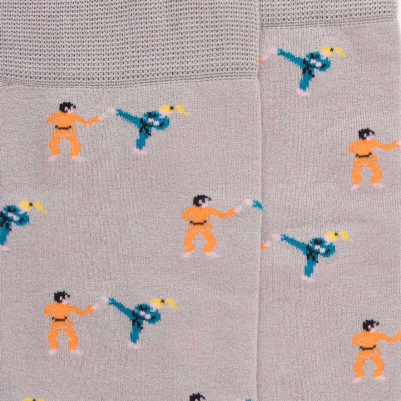 Men's Judo pattern socks in mercerized cotton - Grey Metal | Doré Doré