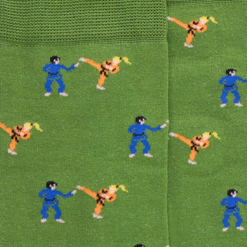 Men's Judo pattern socks in mercerized cotton - Green Country | Doré Doré