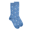 Men's Judo pattern socks in mercerized cotton - Blue Macadam