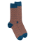 Men's socks in Fil d'Écosse cotton (mercerized cotton) patterned squares woven - Blue