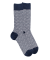 Men's socks in Fil d'Écosse cotton (mercerized cotton) patterned squares woven - Blue sailor