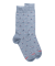 Men's lisle socks fencing patterned - Blue ice