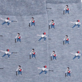 Men's lisle socks fencing patterned - Blue ice | Doré Doré
