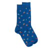 Men's socks in mercerized cotton with sailboat motifs - Blue Cosmos | Doré Doré