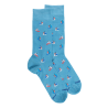 Men's socks in mercerized cotton with sailboat motifs - Blue Niagara | Doré Doré