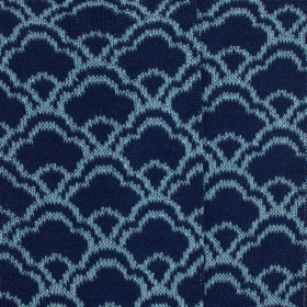 Women's socks japanese flower patterned cotton without elastic border - Royal Blue | Doré Doré