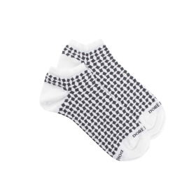 Men's Egyptian cotton geometric patterned short socks - White | Doré Doré