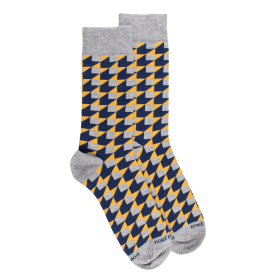 Men's Egyptian cotton geometric patterned socks - Grey Stone | Doré Doré