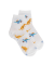 Children's short socks in dinosaur patterned lisle - White