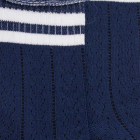 Children's perforated socks made of Fil d'Écosse cotton (mercerized cotton) - Royal Blue | Doré Doré