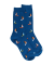 Children's socks made of Fil d'Écosse cotton (mercerized cotton) patterned sails - Blue