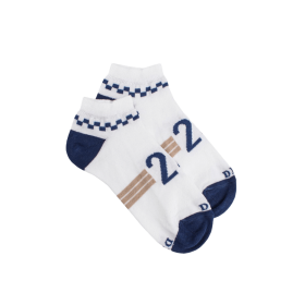 Children's sports short socks made of Fil d'Écosse cotton (mercerized cotton) - White | Doré Doré