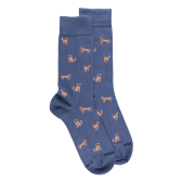 Men's Egyptian cotton socks dog pattern - Navy Blue | Doré Doré